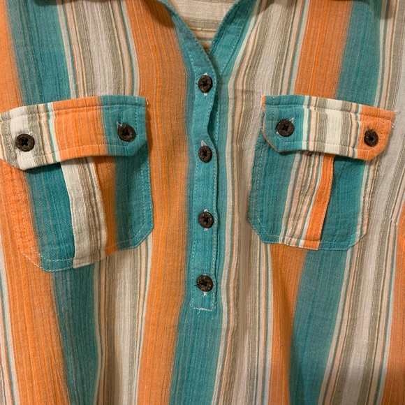 Christopher & Banks Stripped Adjustable Sleeves Top size Medium - Picture 8 of 16